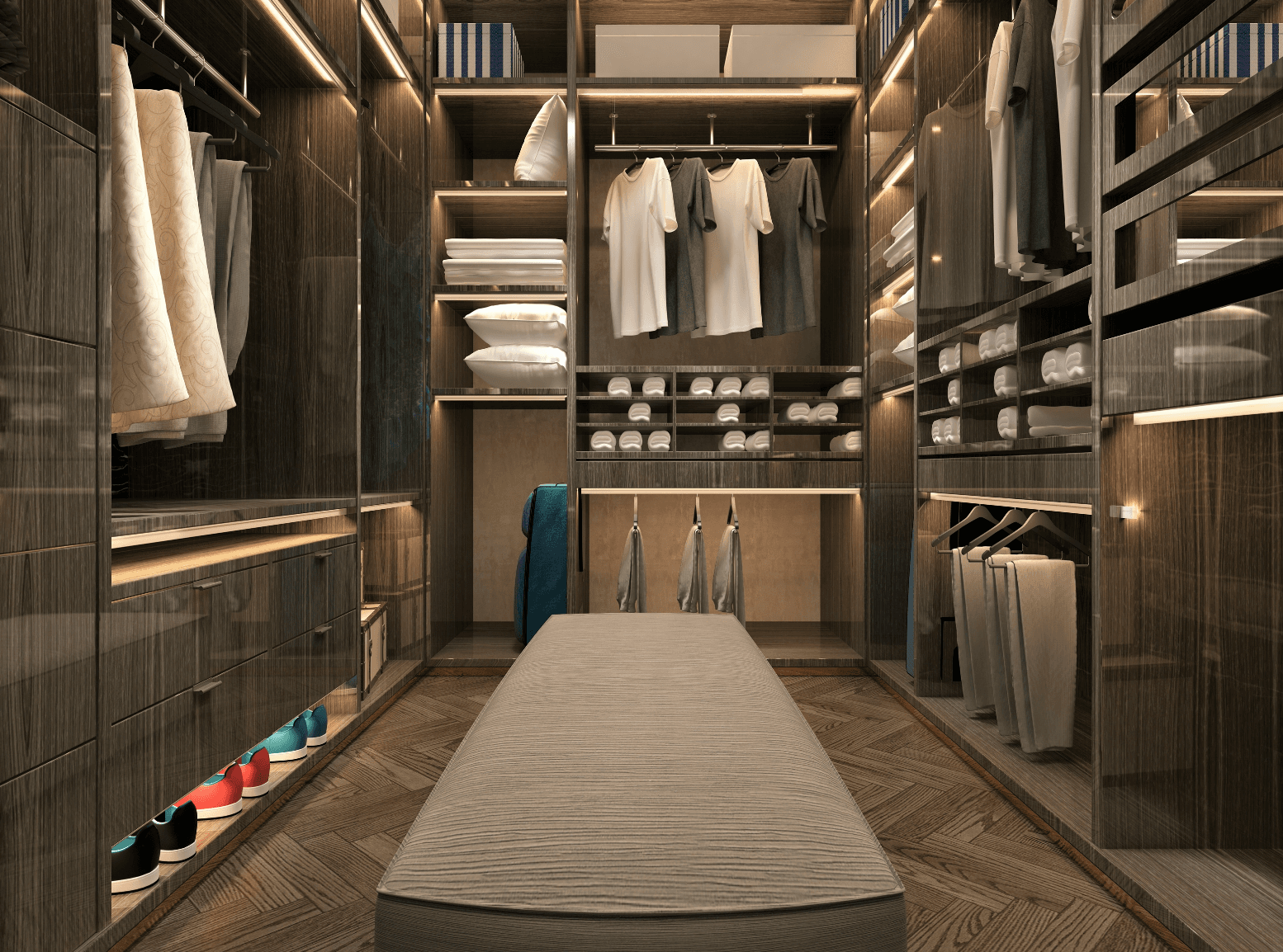 luxury walk in wardrobe