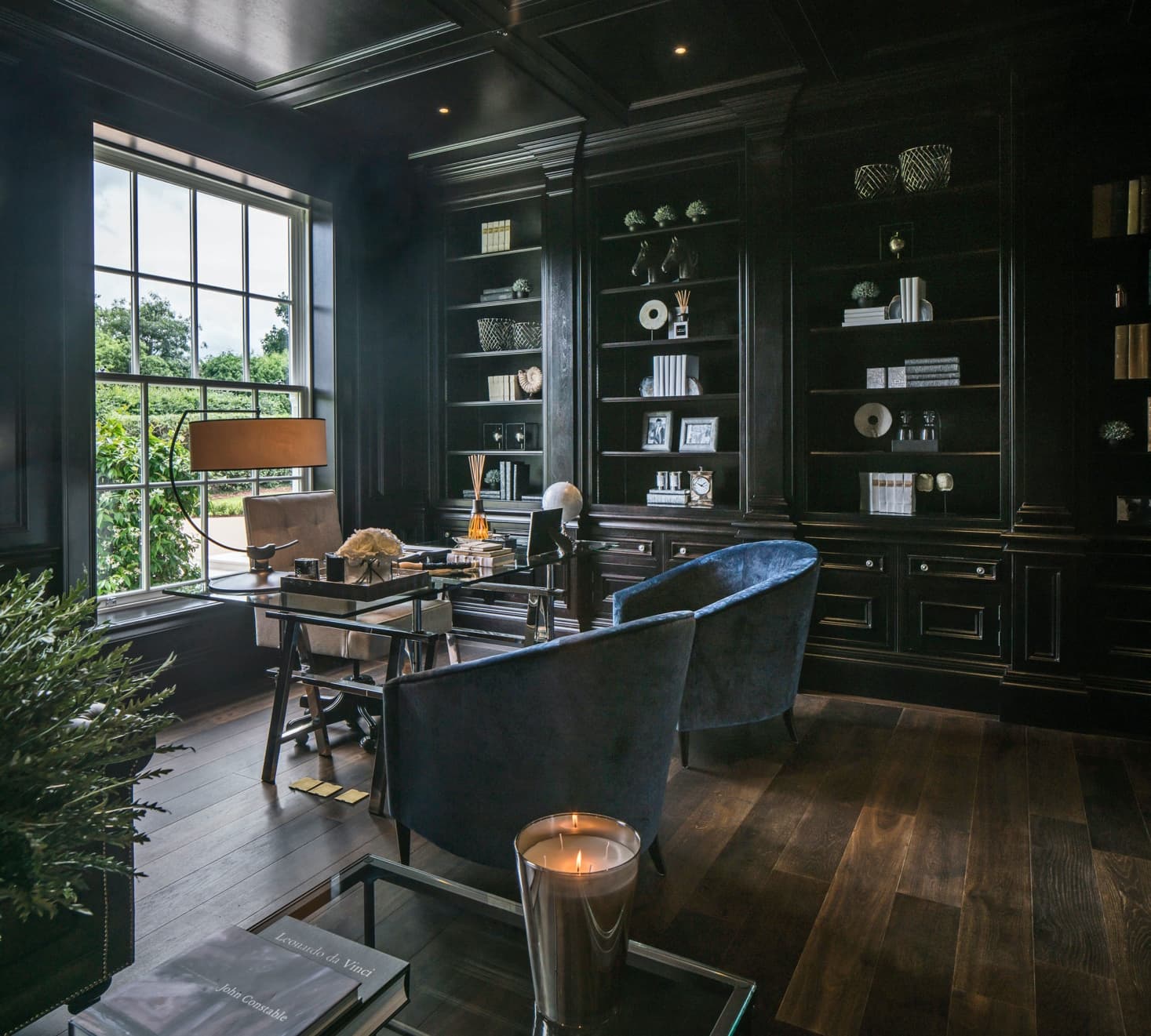 luxury dark wood home office